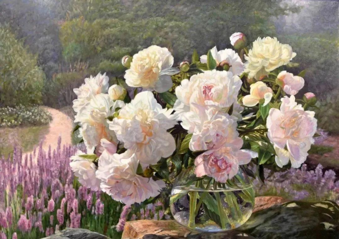世界著名大师花卉油画,油画漂亮风景画