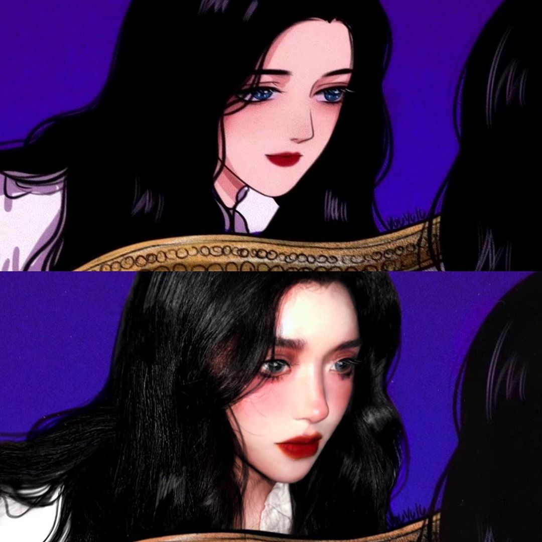 漫画脸cos仿妆超美博主,漫画感cos妆