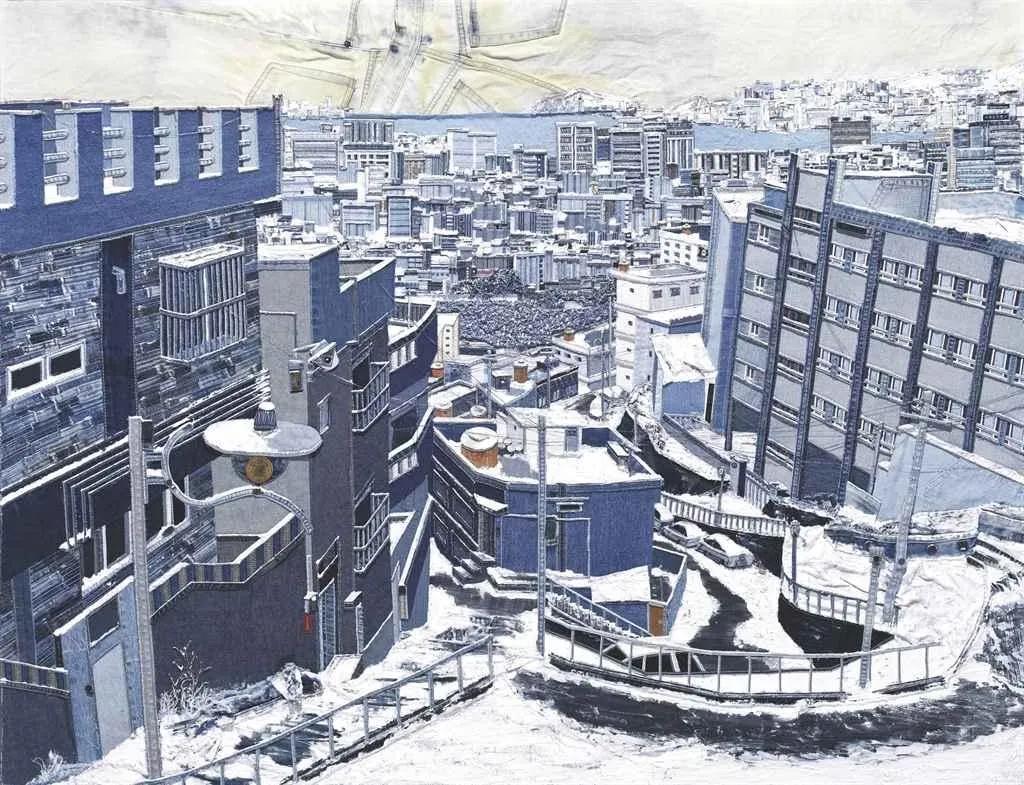 韩国妹子牛仔裤,韩国妹子用牛仔裤作画