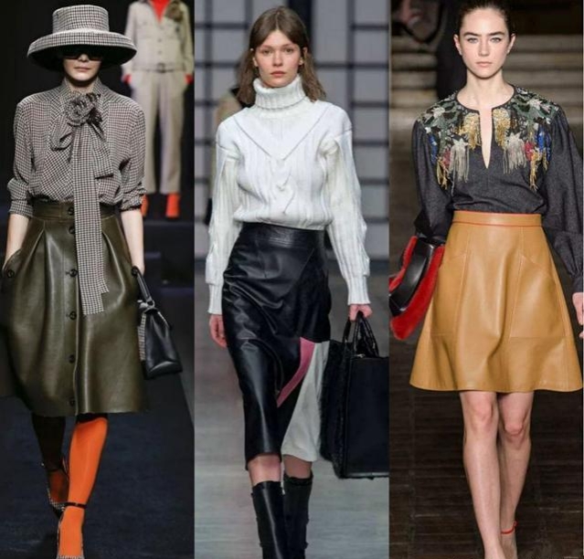 皮裙的高级穿搭,皮裙穿搭秋冬高级到膝盖