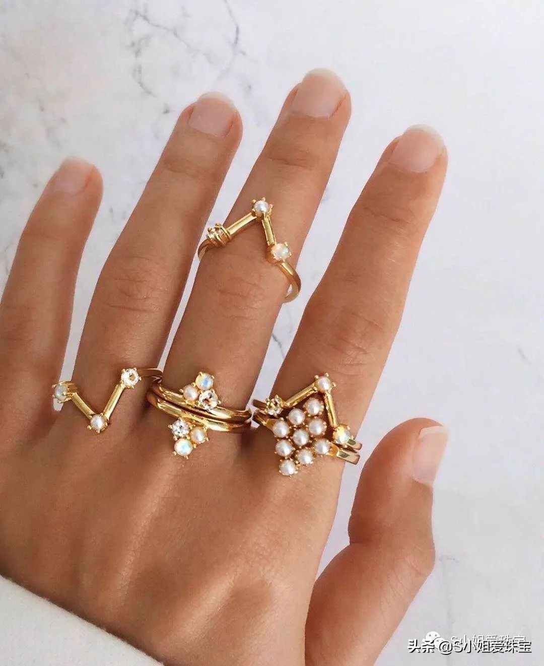 漂亮的珍珠戒指,经典珍珠戒指