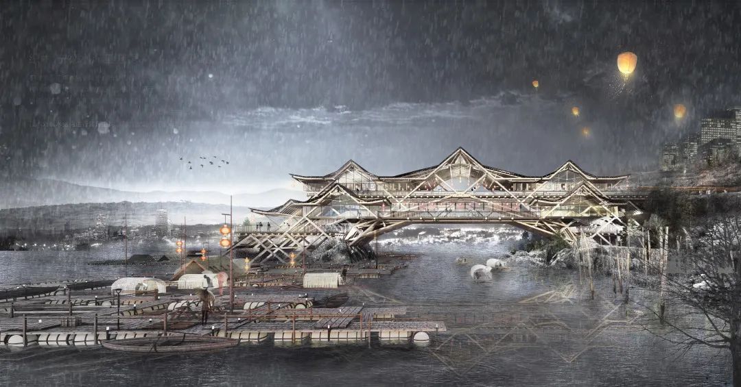 他用一座编织而成的工艺馆获得了基准杯二等奖