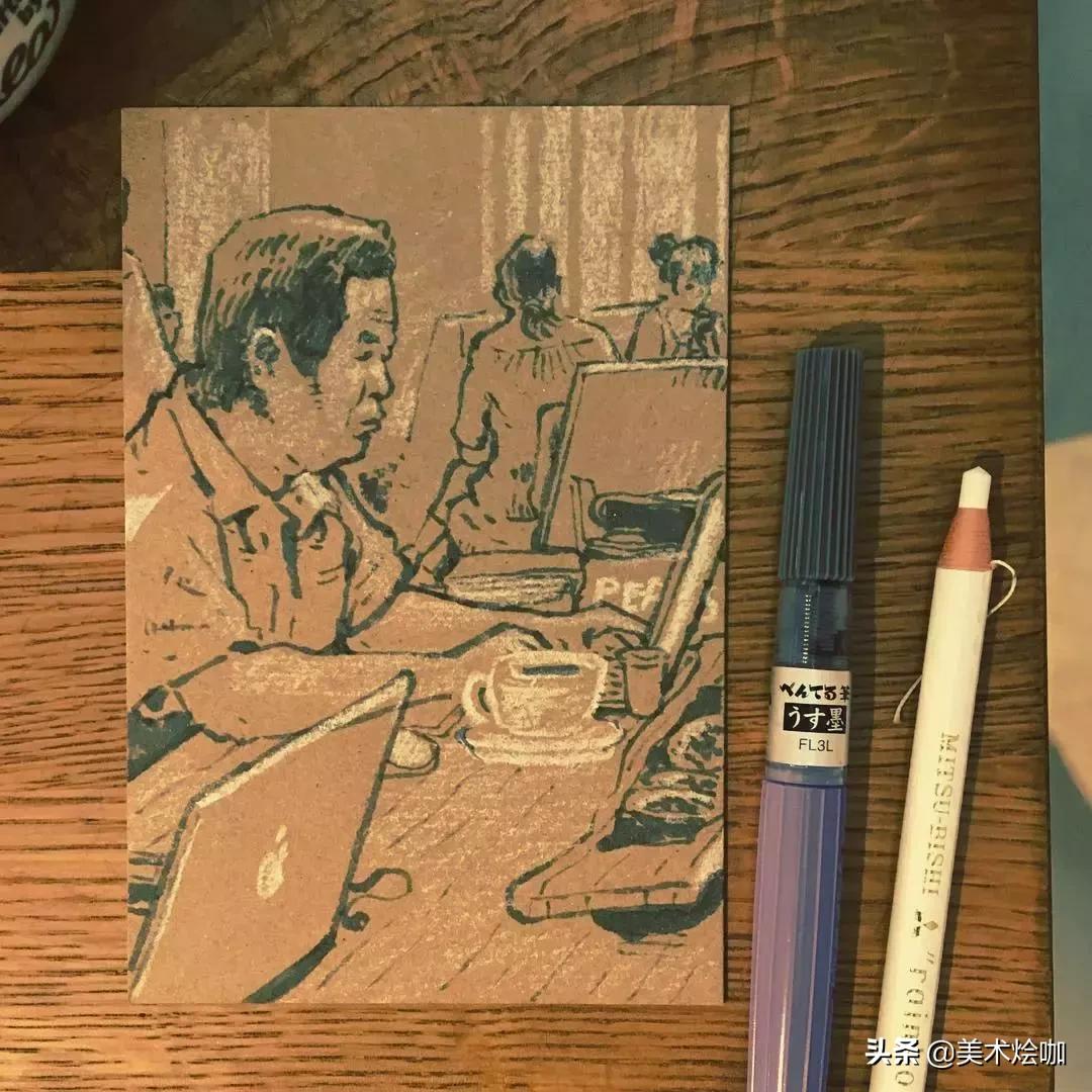 速写简单手绘稿,别人的速写本