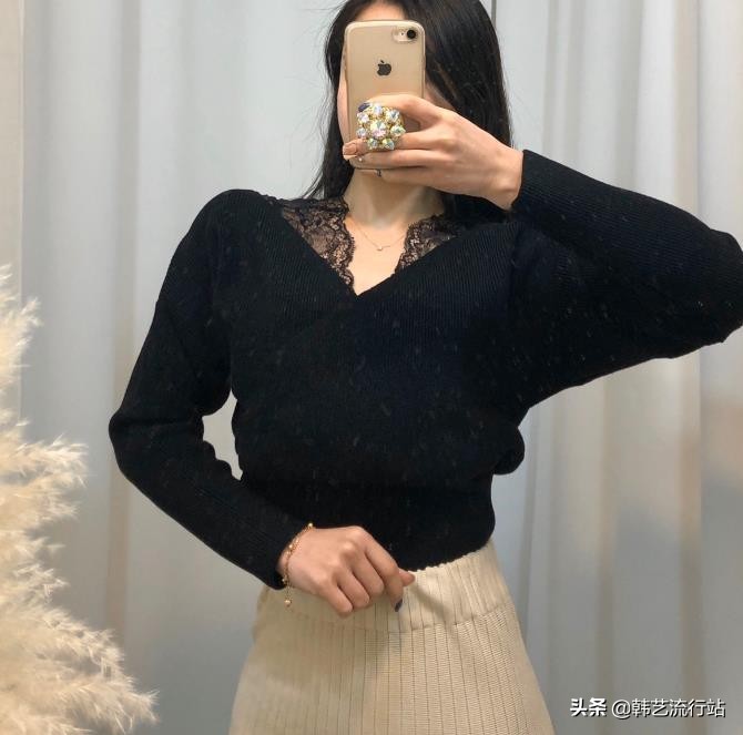 这个季节女穿什么衣服,早春款韩系温柔风蝴蝶结针织毛衣