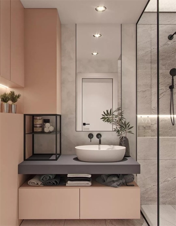 主卧暗卫改造成衣帽间及卫生间,暗卫改半开放式卫生间不装玻璃