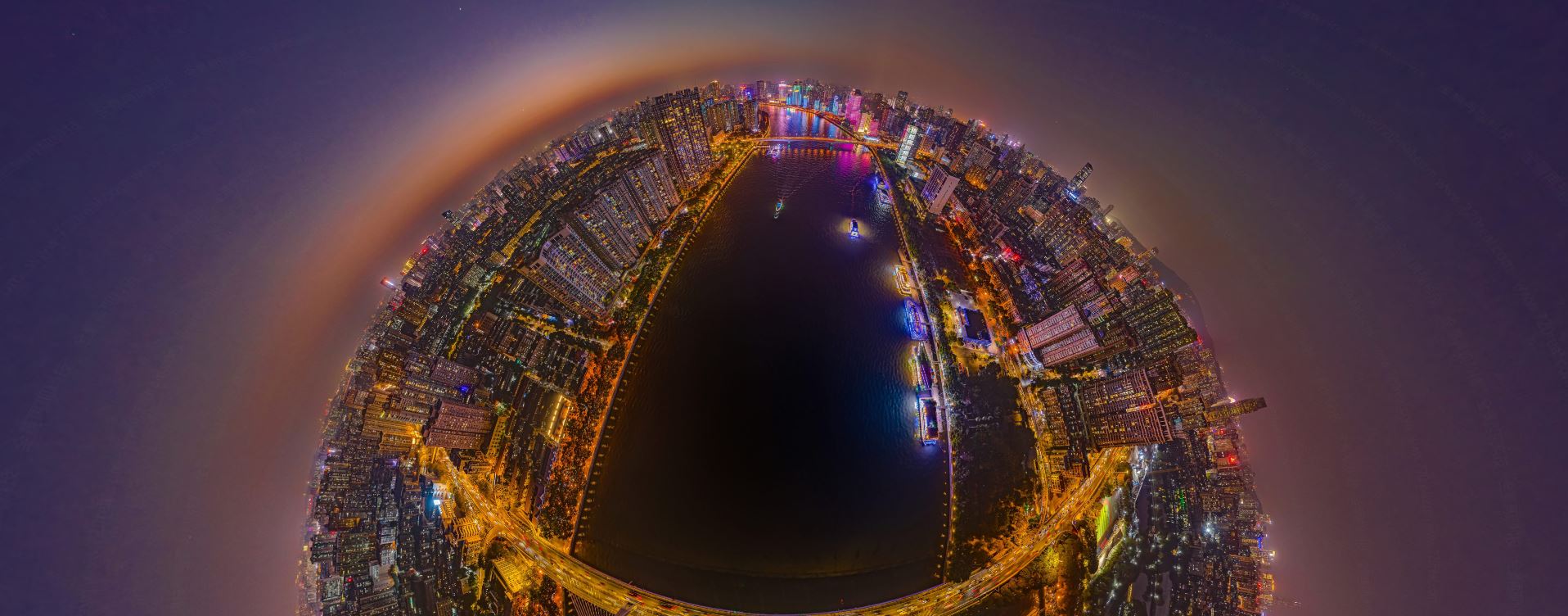 瞰世界,广州珠江夜景现代