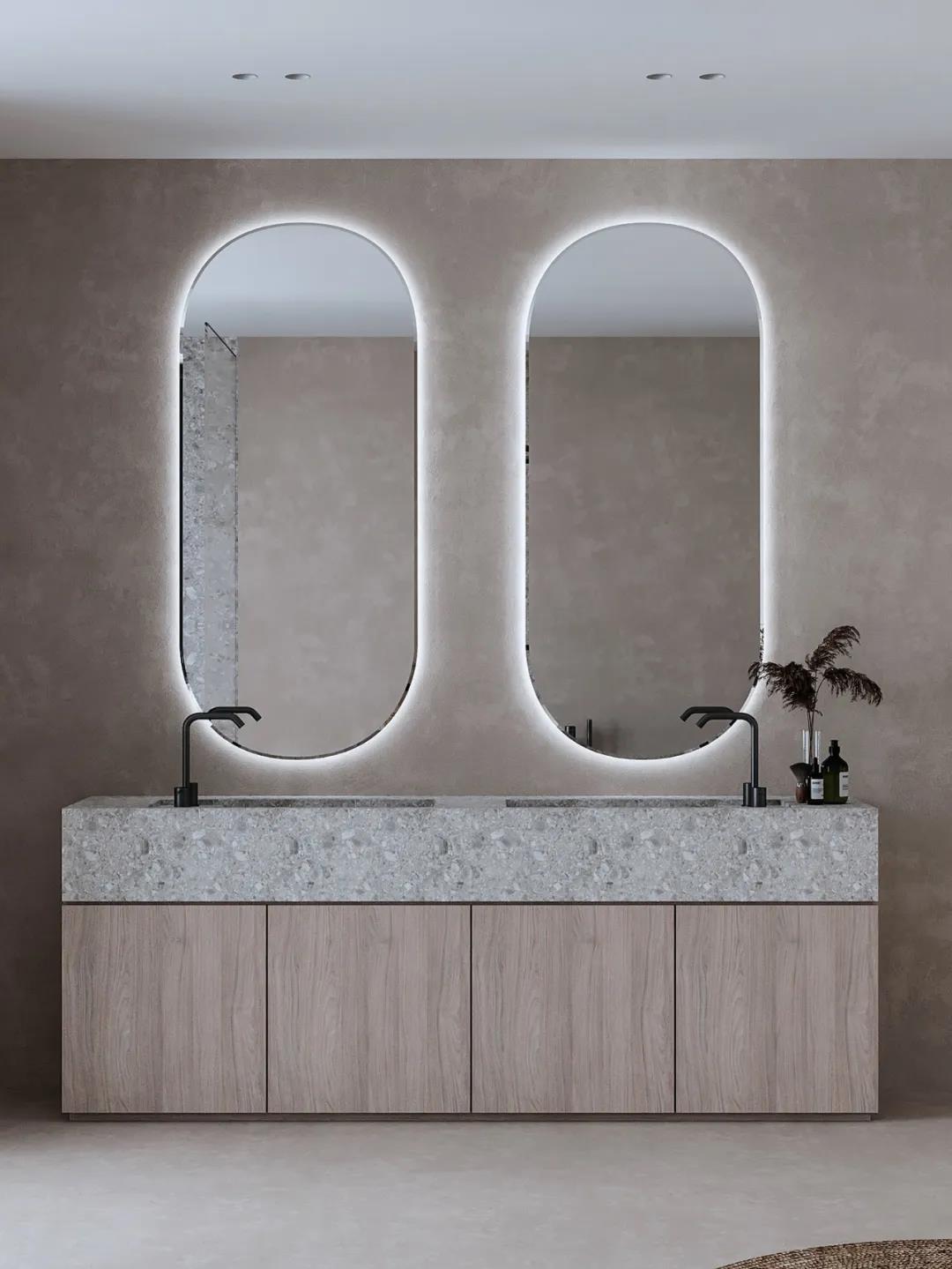 石与木的搭配，极简中透露着温暖