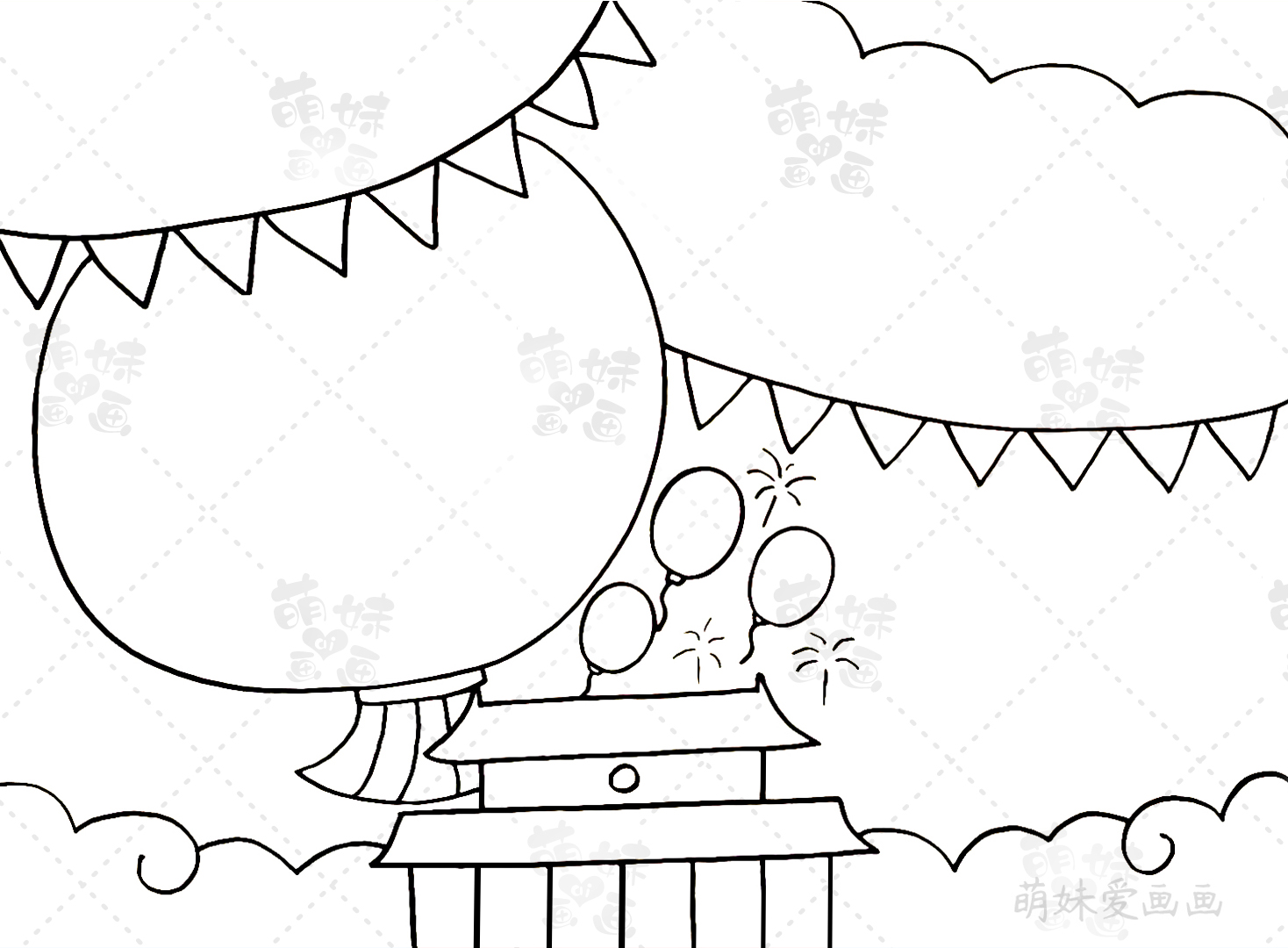 十月一日国庆节手抄报简笔画,幼儿园国庆节的手抄报简笔画