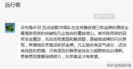 石宇奇国羽刘雨辰,石宇奇和陈雨菲综合实力对比