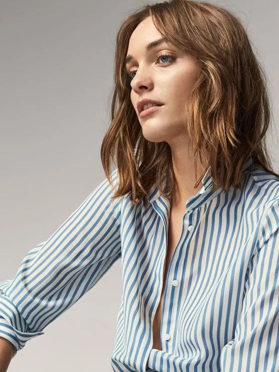 高级真丝女士衬衣图片,轻奢高级感真丝衬衣