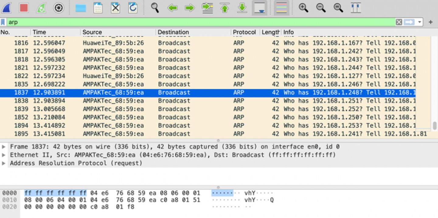 网络协议arp,arp攻击的实现过程