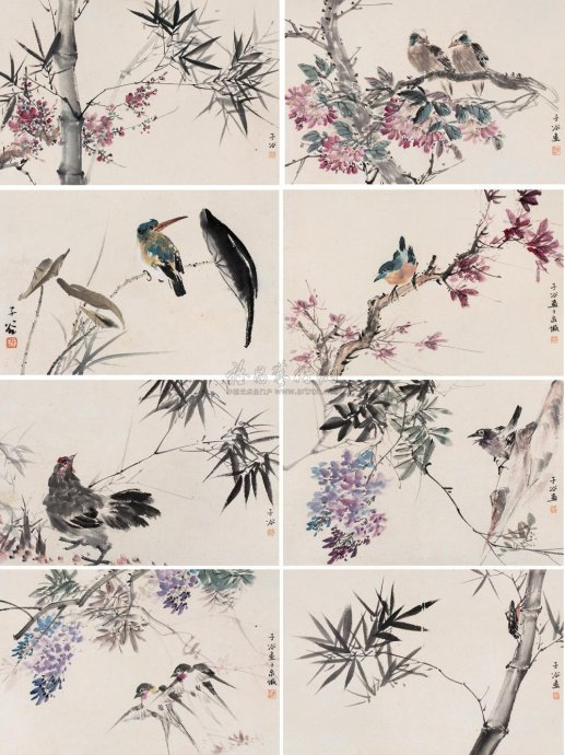 柳子谷花鸟画作品大全图文,柳子谷花鸟作品大全