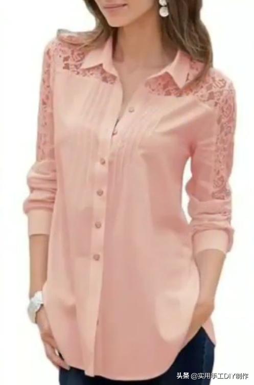 棉麻蕾丝边衬衫,布艺镂空衬衫