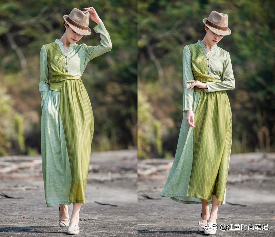 生活复杂才要穿得简单,这10套宽松舒服的棉麻风裙子,显气质