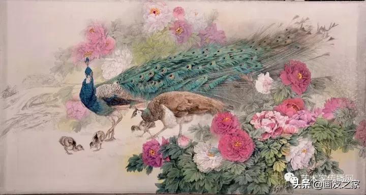 工笔孔雀上色步骤详解,工笔最顶级逼真孔雀画精品