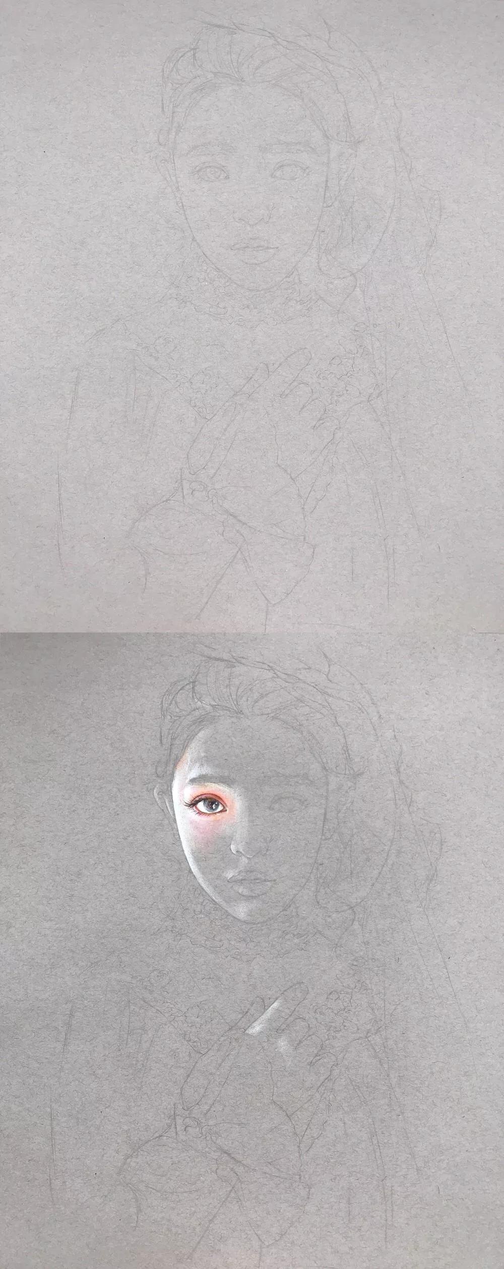 彩铅人物女孩教程视频,用彩铅画动漫人物天使恶魔