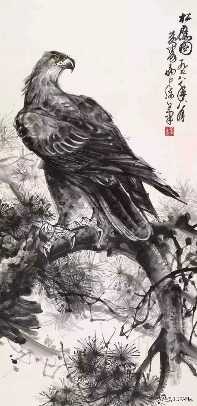 中国画名家画鹰作品,中国画画鹰
