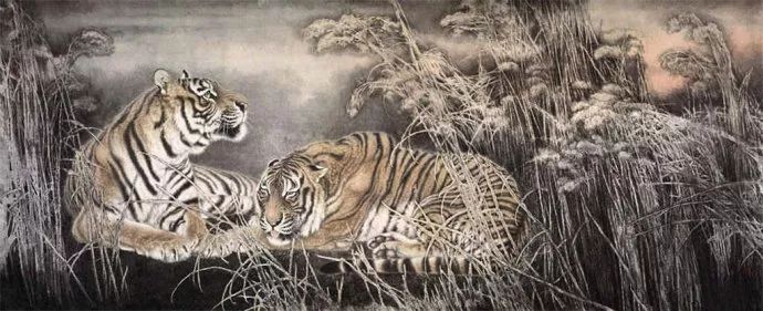 他笔下的虎充满了人的柔情与善意