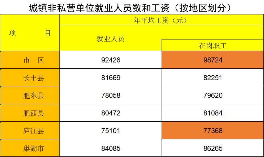 2022年合肥人均平均工资排名,合肥市平均工资前十名