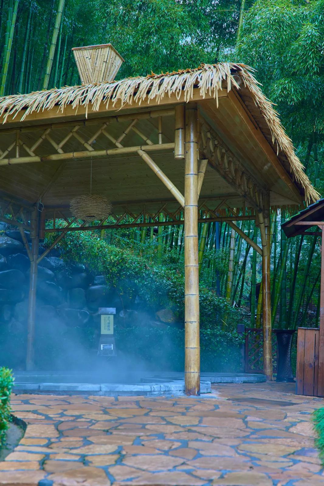 露天温泉小院精品,一房一厅庭院私家温泉