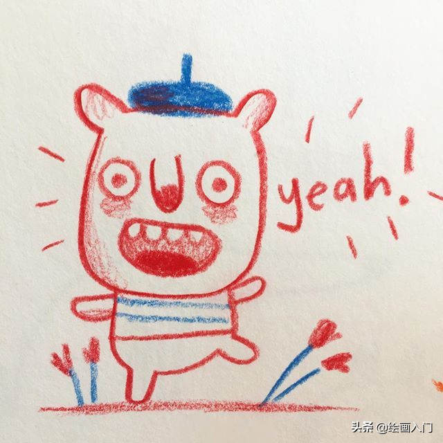 彩铅小动物插画简单,彩铅插画小动物手绘