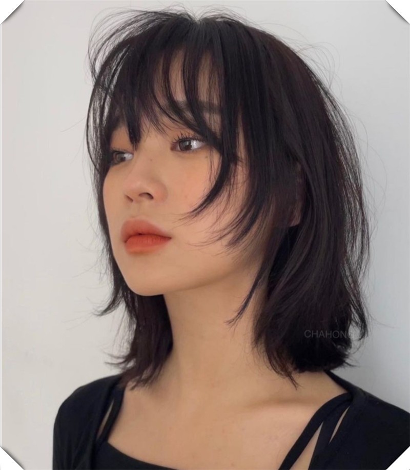 适合尖下巴的发型图片欣赏,下巴短适合什么样的发型图片欣赏