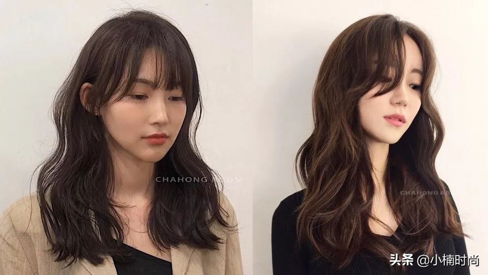 韩系及肩卷发发型,百搭脸型扎发发型