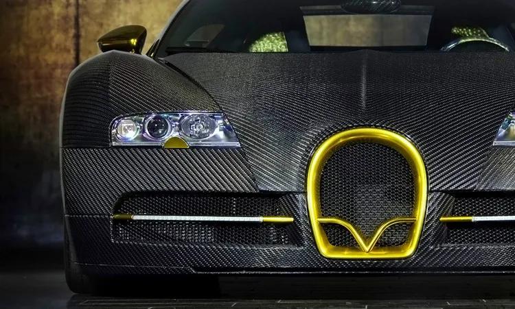 石油大亨的黑色定制跑车,黄金布加迪威龙玩具车