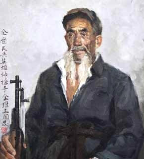 1939年山东沂南民兵英雄神枪手-金维三在界湖菜刀劈汉奸的往事
