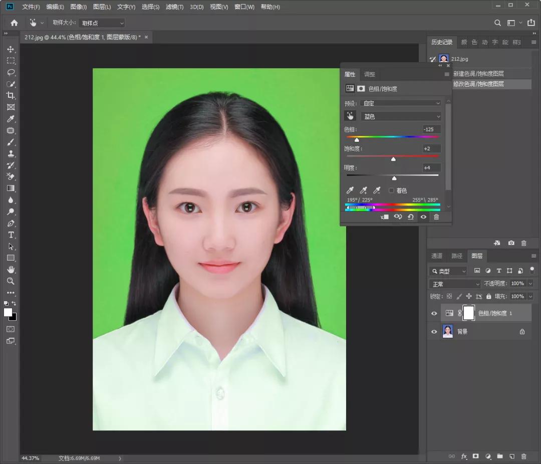 如何用ps换证件照白色底色,ps证件照换底色后边缘怎么处理