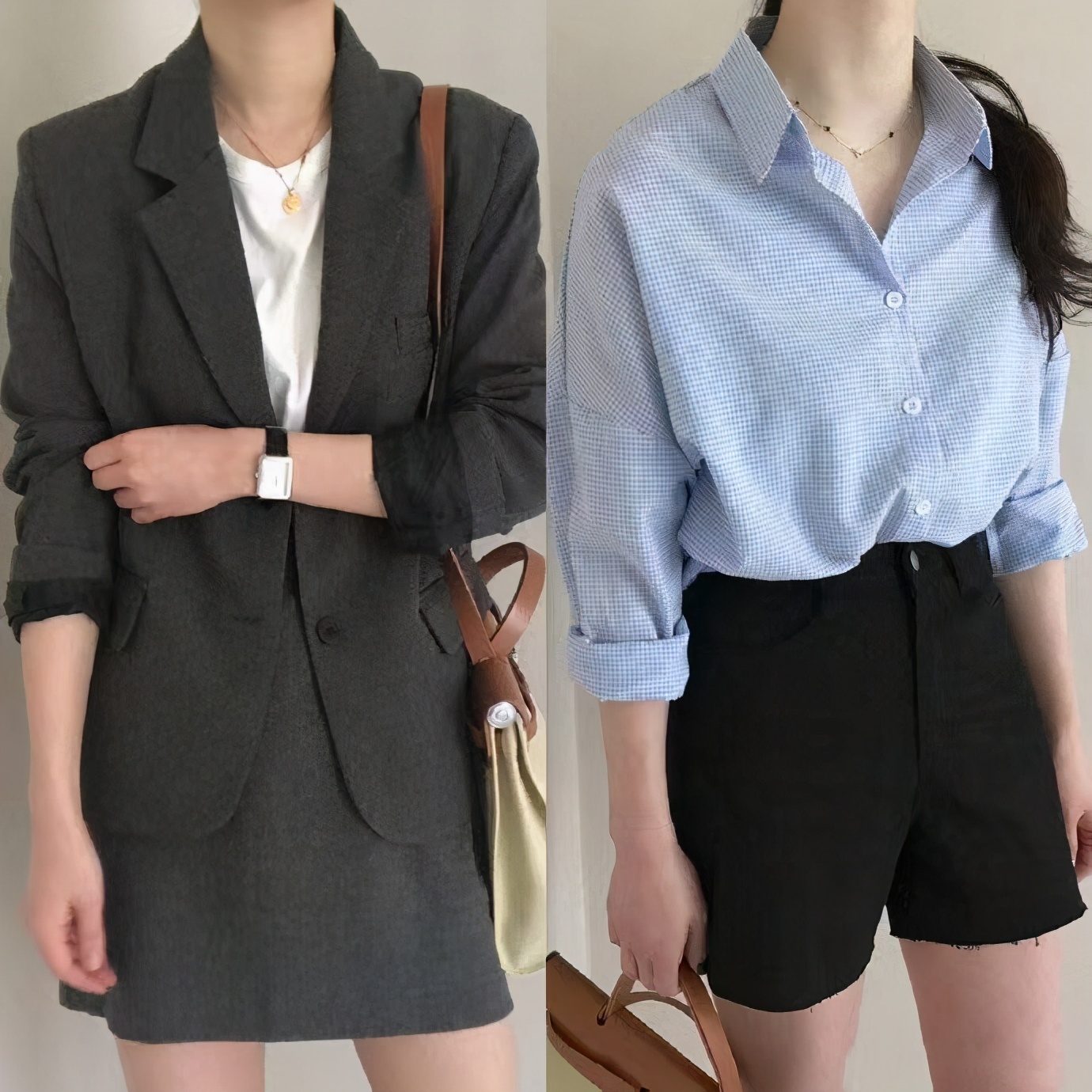 清凉短裙穿搭简单修身又耐看,极简风夏日短裤高级感穿搭