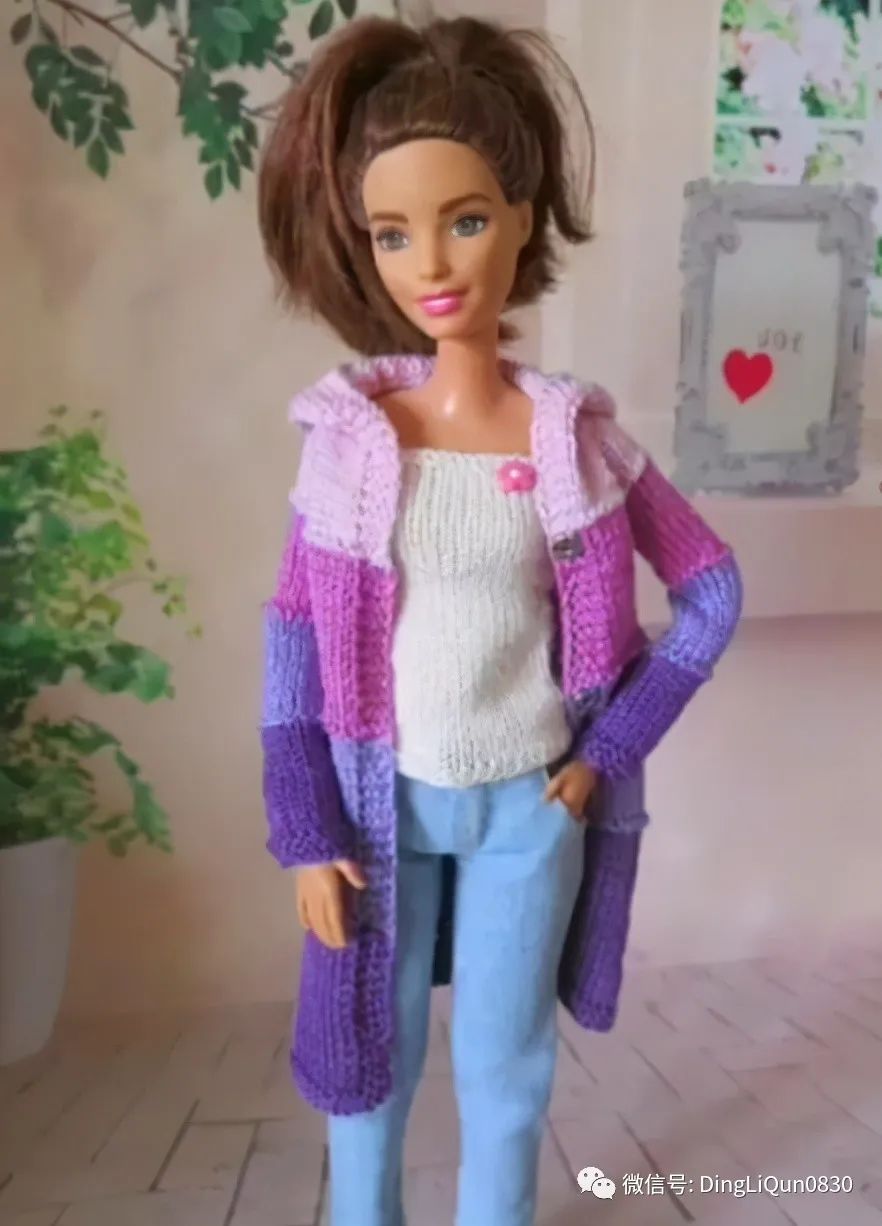 毛线编织芭比娃娃连衣裙图解,手工编织娃娃裙