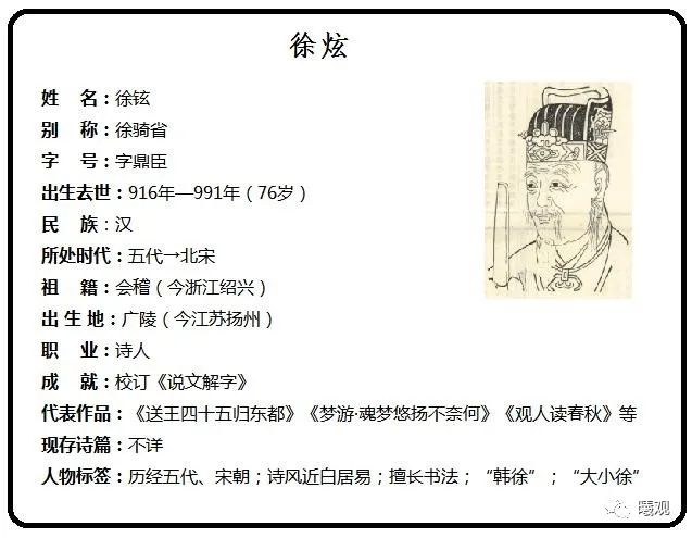 上舍人徐铉原文,立秋日曲江忆元九徐铉