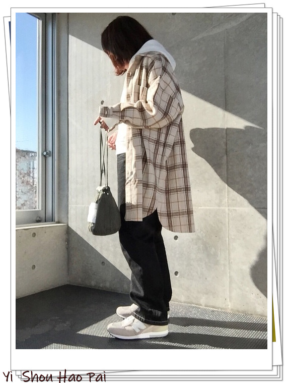 格纹日系衬衫,格纹衬衫怎么搭好看