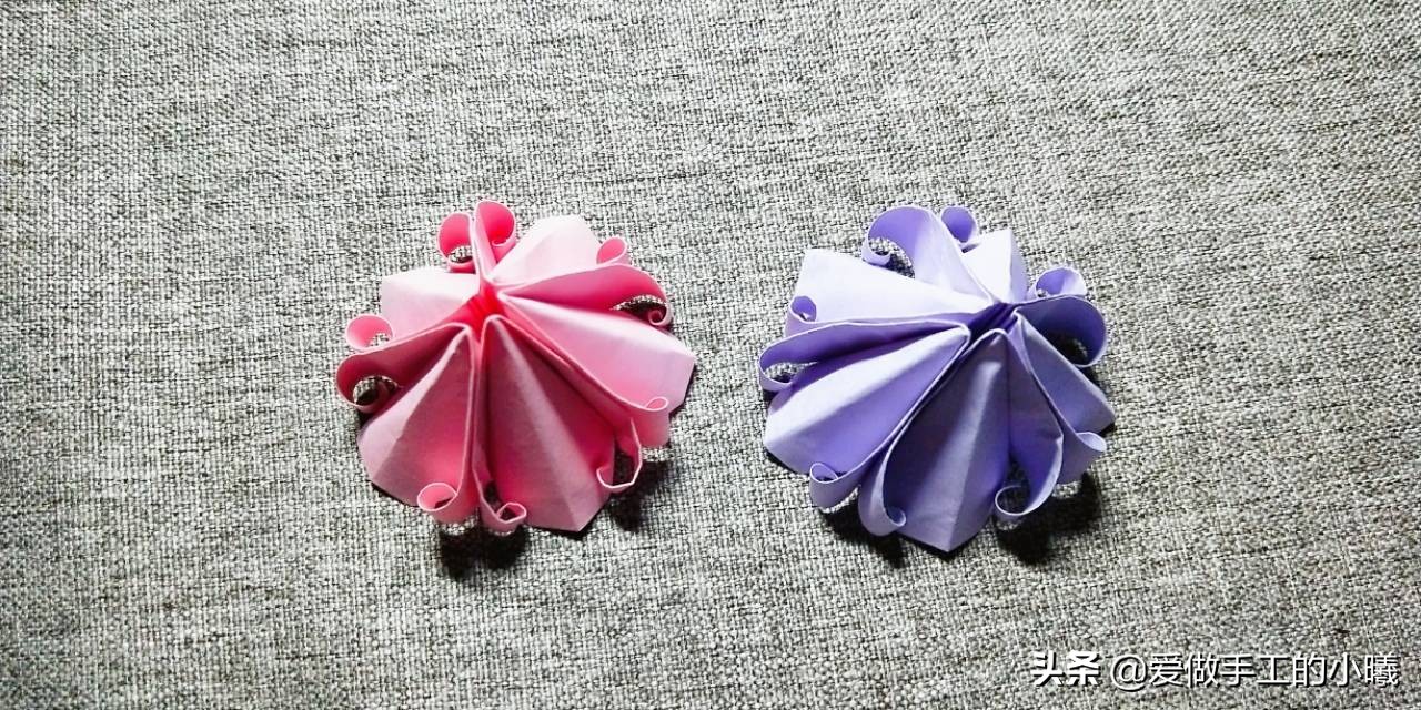 幼儿园五瓣花折纸,立体五瓣樱花折纸