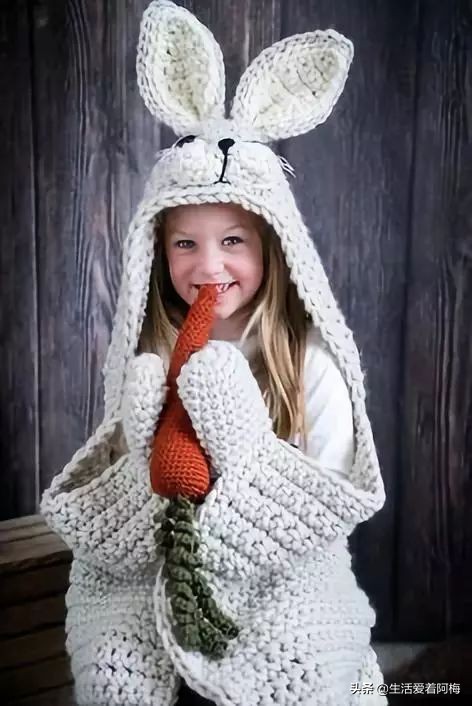 妈妈钩的小羊毯子,妈妈钩的睡袋