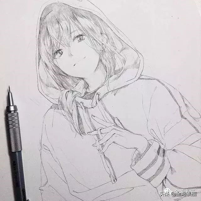 素描动漫人物古风,动漫人物素描简单