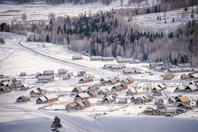 自然风光美如画新疆,自然风景雪景