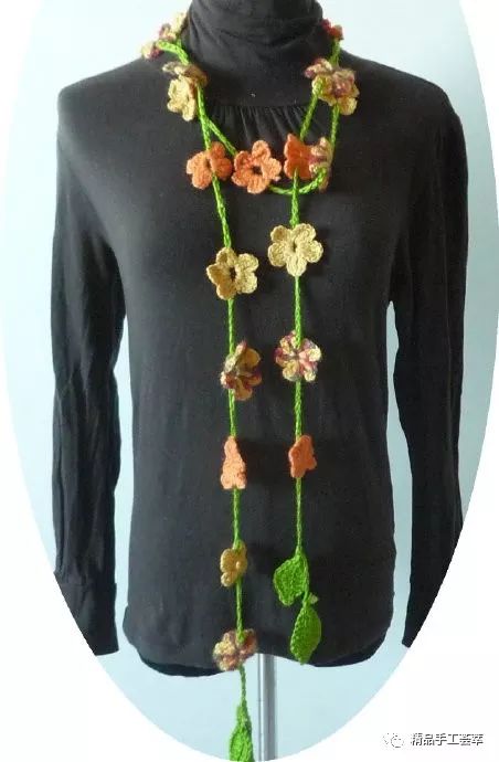 钩针毛衣链教程,手工编织毛衣链款式图