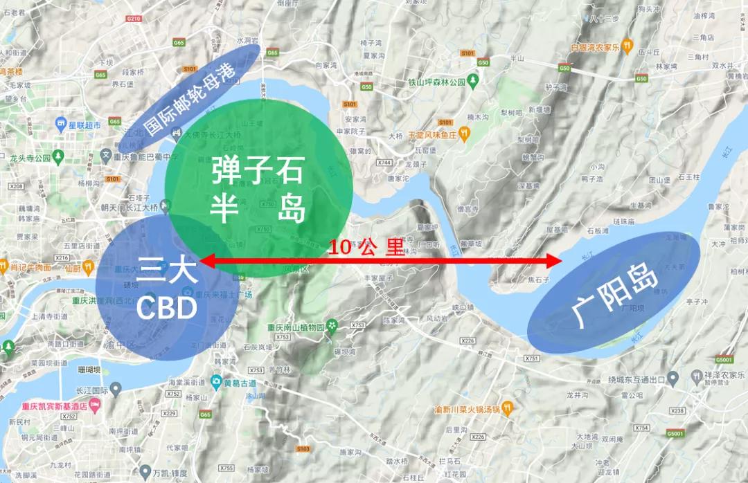 弹子石半岛,弹子石半岛面积