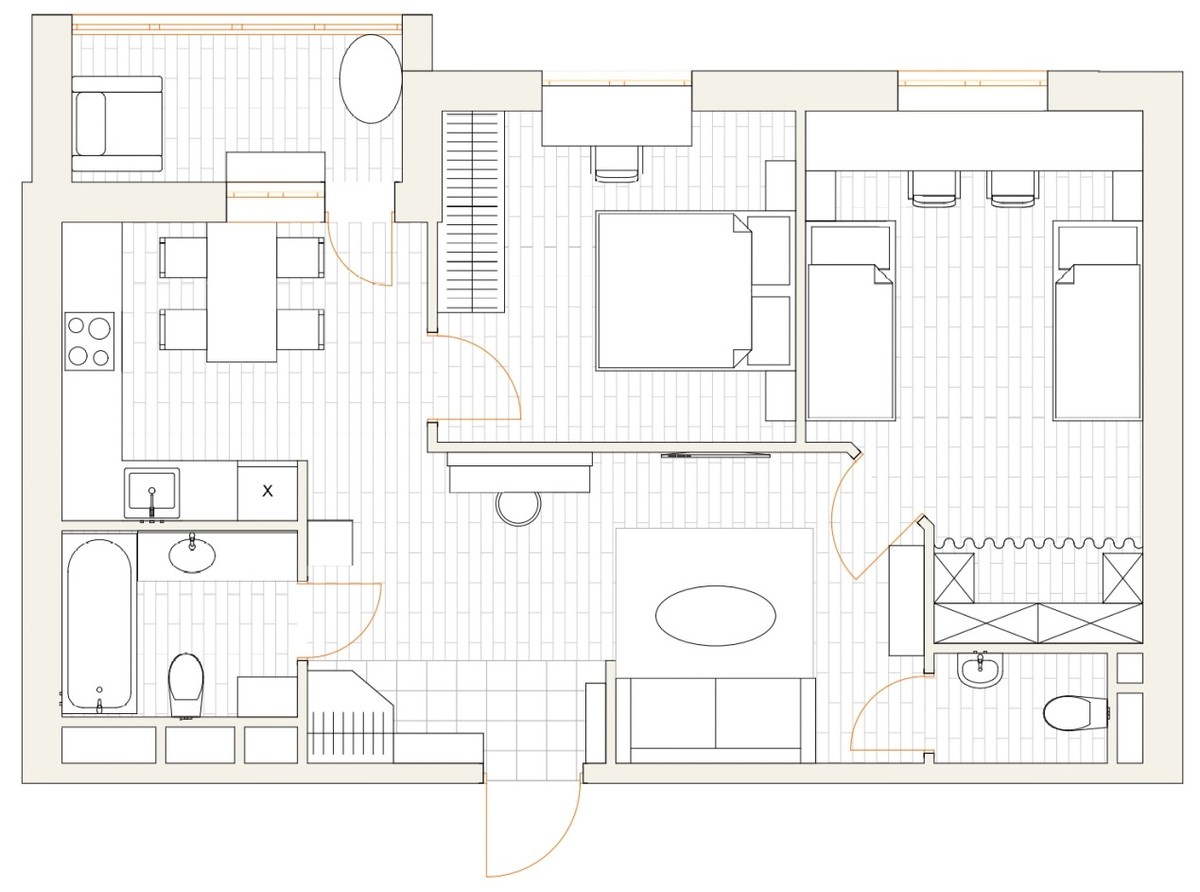 65平两室小户型装修原木,木色和绿色系小户型家装