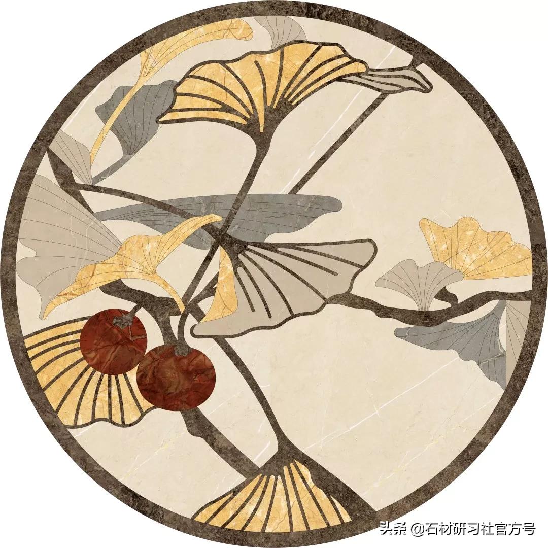 新中式水刀拼花效果,轻奢美学水刀拼花效果图