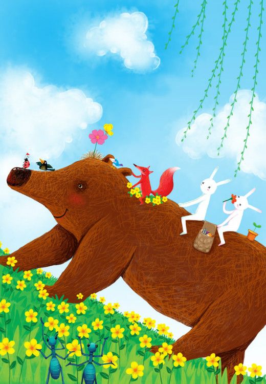 唯美插画壁纸动物,简单又漂亮的动物插画