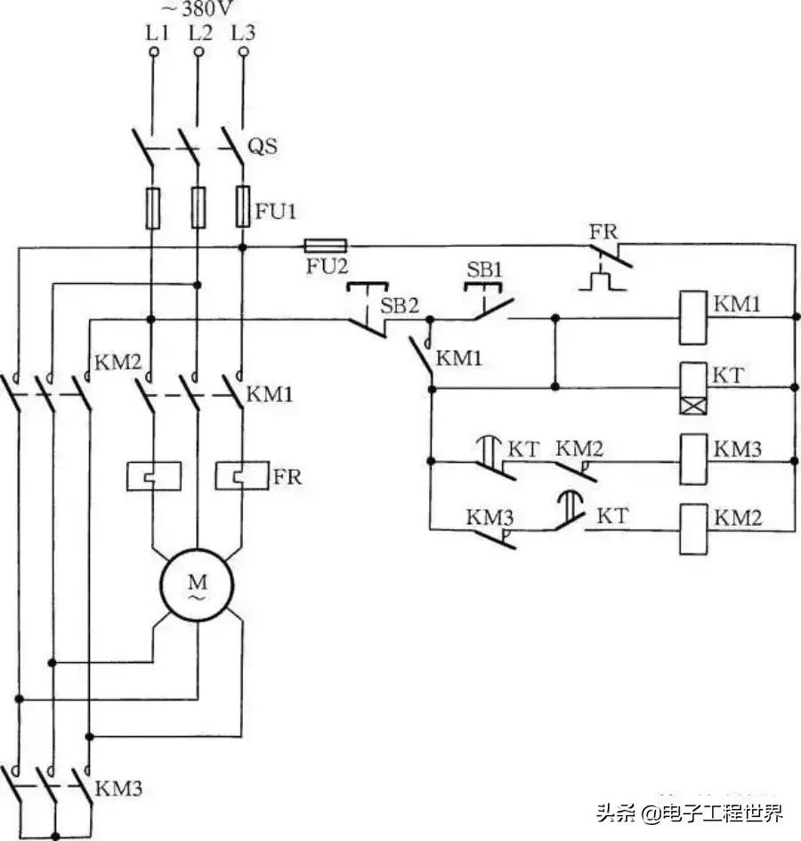 电动机星形和三角形接法降压启动,220v电机可以降压启动电路图
