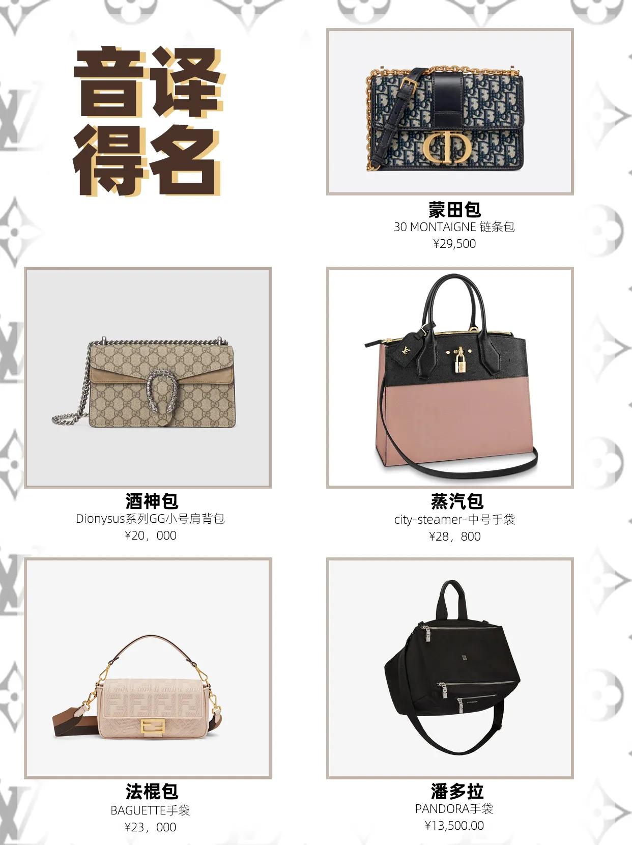 包包名称大牌,包包名字大全