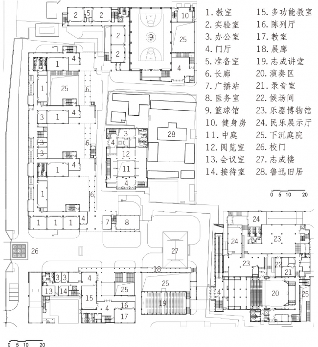 北京三十五中高中新校园，古宅院风格的现代校园