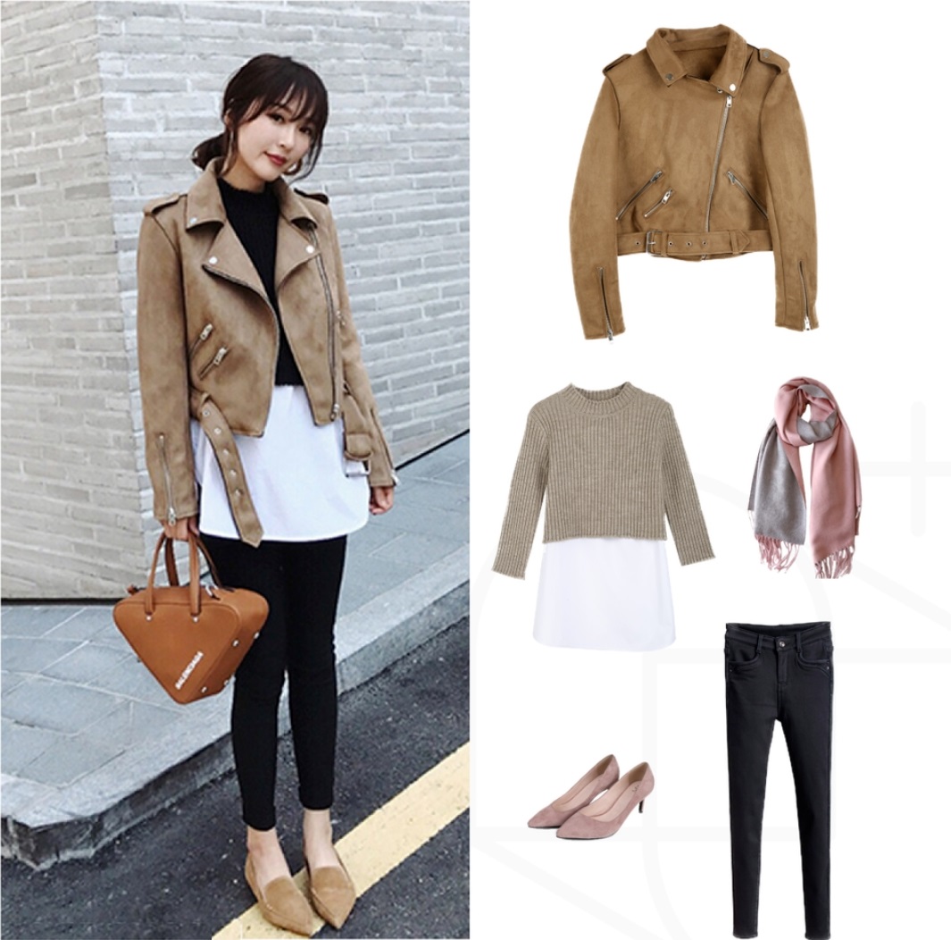 翻领皮夹克经典搭配,皮夹克怎么搭配更好看