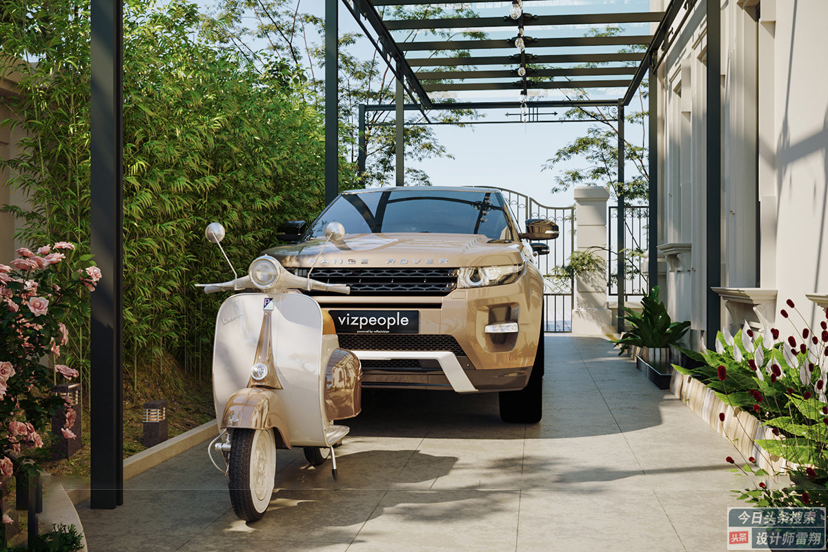 第五代住房空中庭院可停车,带停车位的小庭院设计效果图