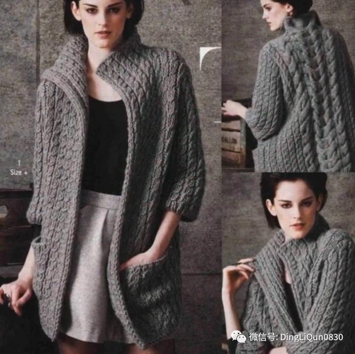 春秋针织女装长款开衫外套,加肥加大针织开衫外套长款