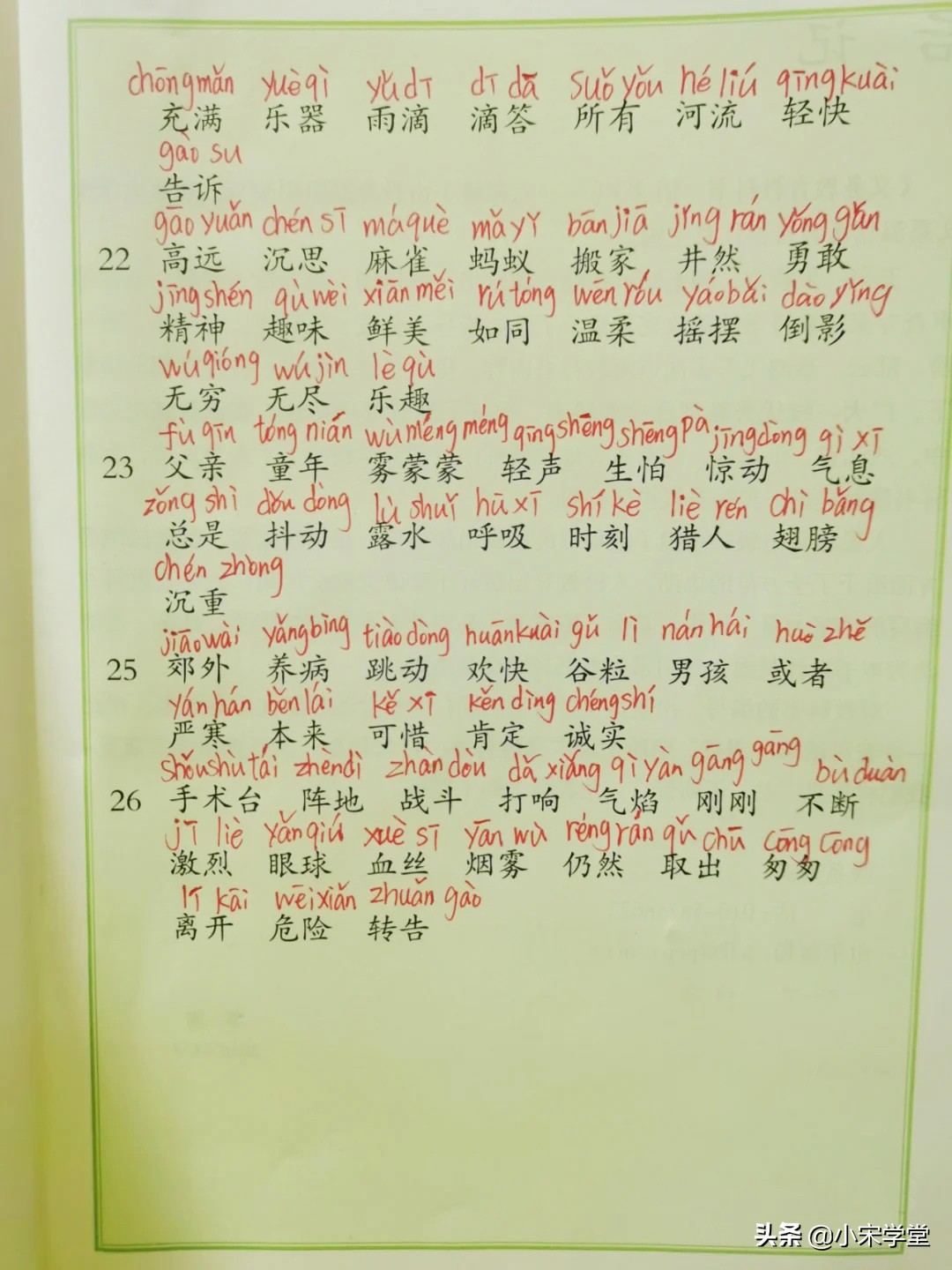 2022年语文二年级上册词语表注音,2021年6年级语文上册词语表拼音